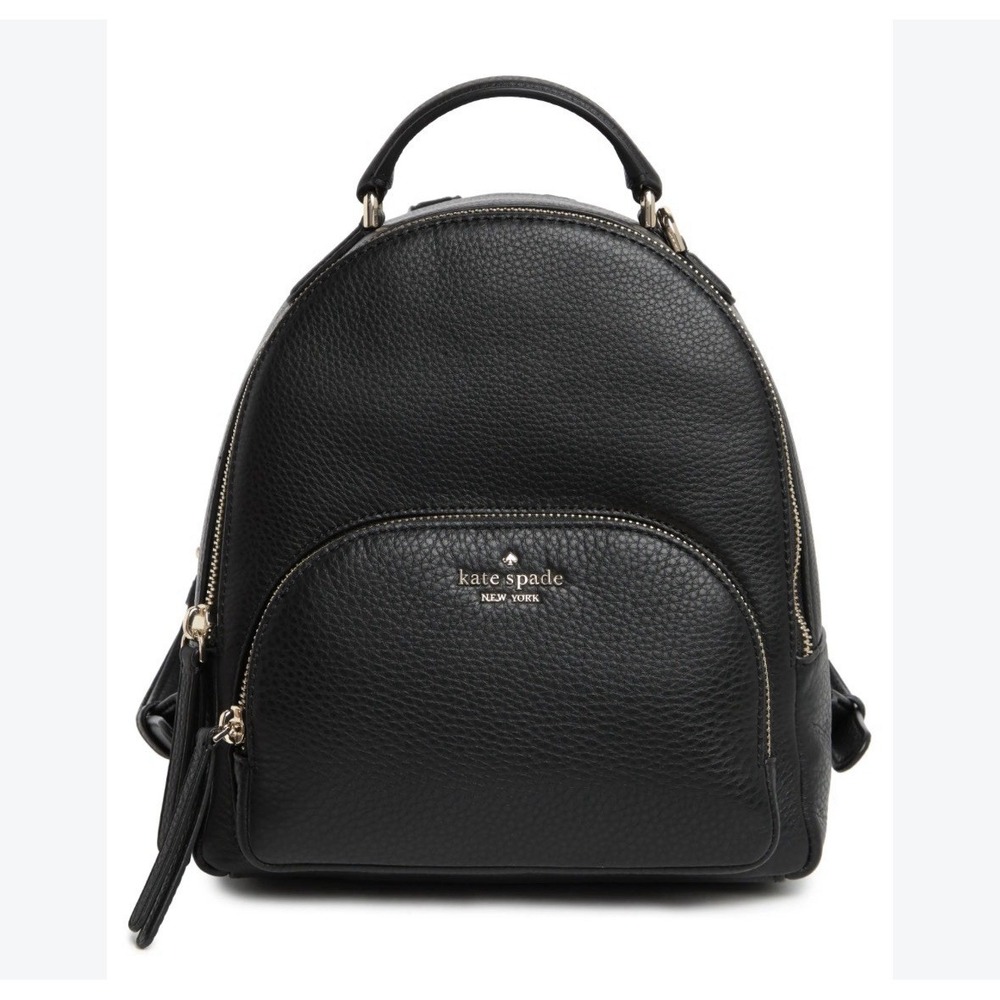 Kate Spade Backpack Black Pebbled Leather Jackson Small Tote Bag Backpack